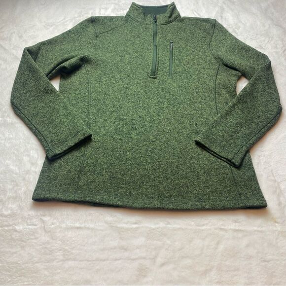 Woolrich Green 1/4 Zip Fleece Pullover Size Large - Picture 1 of 11